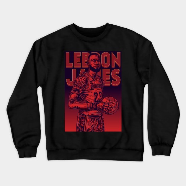 Lebron James Pop Art Crewneck Sweatshirt by Adrielvector Gallery